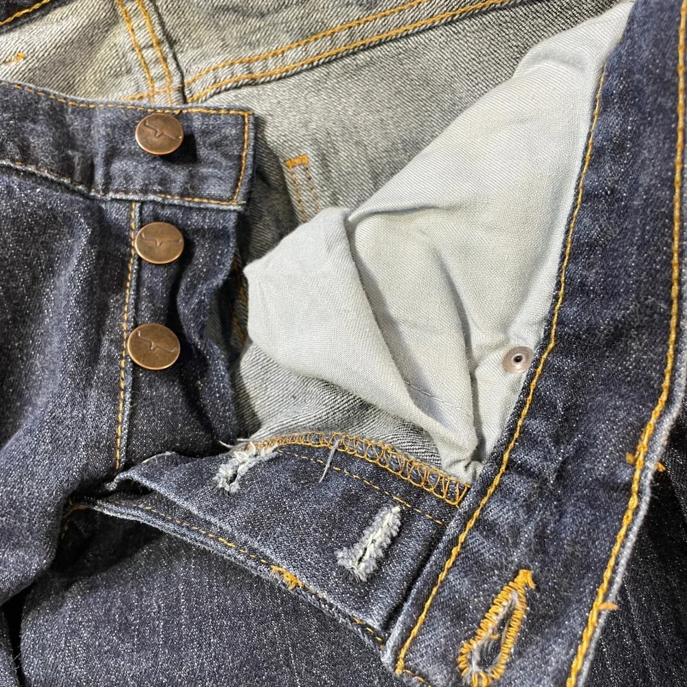 Kimes Ranch Wayne Jeans Mens 30x34 Dark Wash Straight Leg Button Fly Western USA